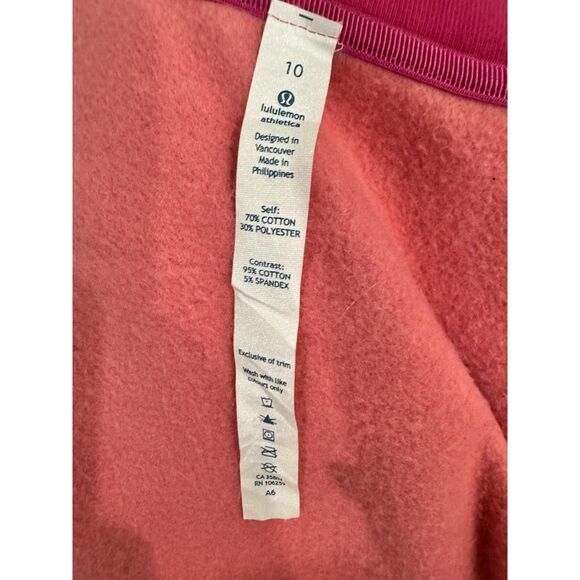 Lululemon Calm & Cozy Zip-Up - Rare Vibrant Pink - Size 10 - Picture 6 of 6